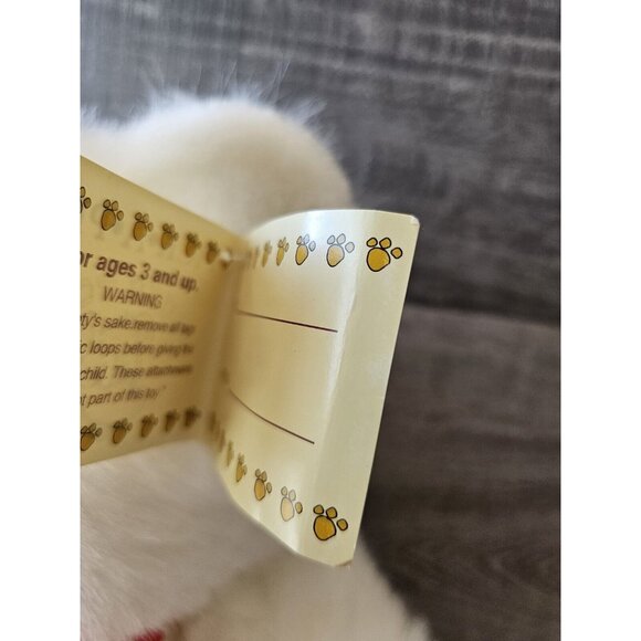 Vtg Brooklyn Doll Toy 16" White Teddy Bear Red Ribbon Pick a Pet Plush New - Picture 6 of 10